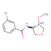 Chemical structure of rac-3-bromo-N-[(3R,4S)-4-methoxyoxolan-3-yl]benzamide - CSSB00073055801