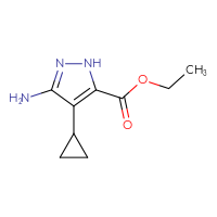 Chemical structure of ethyl 3-amino-4-cyclopropyl-1H-pyrazole-5-carboxylate - CSSB00010274320