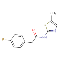 Chemical structure of 2-(4-fluorophenyl)-N-(5-methyl-1,3-thiazol-2-yl)acetamide - CSSB00025840077