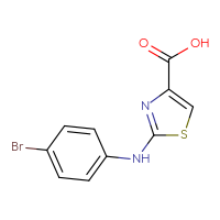 Chemical structure of 2-[(4-bromophenyl)amino]-1,3-thiazole-4-carboxylic acid - CSSB00012349111