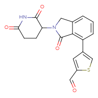 Chemical structure of 4-[2-(2,6-dioxopiperidin-3-yl)-3-oxo-2,3-dihydro-1H-isoindol-4-yl]thiophene-2-carbaldehyde - CSSB06590146521