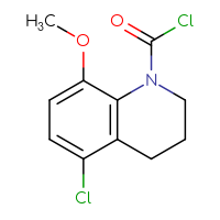 Chemical structure of 5-chloro-8-methoxy-1,2,3,4-tetrahydroquinoline-1-carbonyl chloride - CSSB14977489881