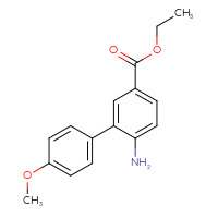 Chemical structure of ethyl 6-amino-4'-methoxy-[1,1'-biphenyl]-3-carboxylate - CSSB06581797940