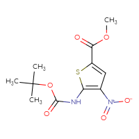 Chemical structure of methyl 5-{[(tert-butoxy)carbonyl]amino}-4-nitrothiophene-2-carboxylate - CSSB00102422967