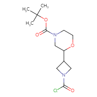 Chemical structure of tert-butyl 2-[1-(carbonochloridoyl)azetidin-3-yl]morpholine-4-carboxylate - CSSB06627802645