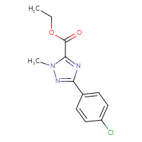 Chemical structure of ethyl 3-(4-chlorophenyl)-1-methyl-1H-1,2,4-triazole-5-carboxylate - CSSB00000729951