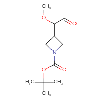 Chemical structure of tert-butyl 3-(1-methoxy-2-oxoethyl)azetidine-1-carboxylate - CSSB00153410199
