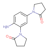 Chemical structure of 1-[2-amino-5-(2-oxopyrrolidin-1-yl)phenyl]pyrrolidin-2-one - CSSB00020600768