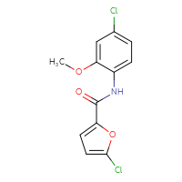 Chemical structure of 5-chloro-N-(4-chloro-2-methoxyphenyl)furan-2-carboxamide - CSSB02007071399