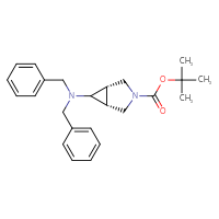 Chemical structure of tert-butyl (1R,5S)-6-(dibenzylamino)-3-azabicyclo[3.1.0]hexane-3-carboxylate - CSSB14929130751