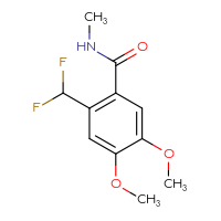 Chemical structure of 2-(difluoromethyl)-4,5-dimethoxy-N-methylbenzamide - CSSB14880520942
