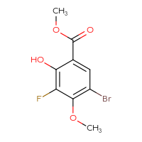 Chemical structure of methyl 5-bromo-3-fluoro-2-hydroxy-4-methoxybenzoate - CSSB00021223626