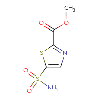 Chemical structure of methyl 5-sulfamoyl-1,3-thiazole-2-carboxylate - CSSB03552016397