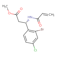 Chemical structure of methyl (3S)-3-(2-bromo-4-chlorophenyl)-3-(prop-2-enamido)propanoate - CSSB21332163784