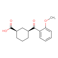 Chemical structure of (1R,3S)-3-(2-methoxybenzoyl)cyclohexane-1-carboxylic acid - CSSB00102526871
