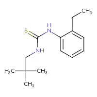 Chemical structure of 3-(2,2-dimethylpropyl)-1-(2-ethylphenyl)thiourea - CSSB01997853038