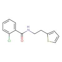 Chemical structure of 2-chloro-N-[2-(thiophen-2-yl)ethyl]benzamide - CSSB00027821159