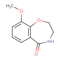 Chemical structure of 9-methoxy-2,3,4,5-tetrahydro-1,4-benzoxazepin-5-one - CSSB00013023926