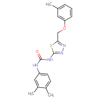 Chemical structure of 1-(3,4-dimethylphenyl)-3-{5-[(3-methylphenoxy)methyl]-1,3,4-thiadiazol-2-yl}urea - CSSB00121612430