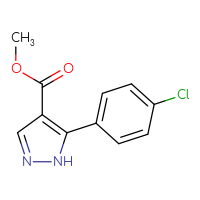Chemical structure of methyl 5-(4-chlorophenyl)-1H-pyrazole-4-carboxylate - CSSB00000031220