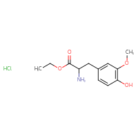 Chemical structure of ethyl 2-amino-3-(4-hydroxy-3-methoxyphenyl)propanoate hydrochloride - CSSB20963523056