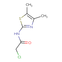 Chemical structure of 2-chloro-N-(4,5-dimethyl-1,3-thiazol-2-yl)acetamide - CSSB00000183041