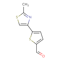 Chemical structure of 5-(2-methyl-1,3-thiazol-4-yl)thiophene-2-carbaldehyde - CSSB00000041452