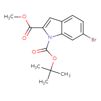 Chemical structure of 1-tert-butyl 2-methyl 6-bromo-1H-indole-1,2-dicarboxylate - CSSB00134757178