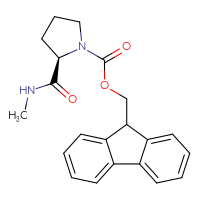 Chemical structure of (9H-fluoren-9-yl)methyl (2R)-2-(methylcarbamoyl)pyrrolidine-1-carboxylate - CSSB00428859135