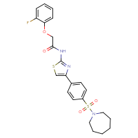 Chemical structure of N-{4-[4-(azepane-1-sulfonyl)phenyl]-1,3-thiazol-2-yl}-2-(2-fluorophenoxy)acetamide - CSSB00121727775