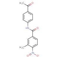 Chemical structure of N-(4-acetylphenyl)-3-methyl-4-nitrobenzamide - CSSB00015285668