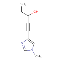 Chemical structure of 1-(1-methyl-1H-imidazol-4-yl)pent-1-yn-3-ol - CSSB00113741230