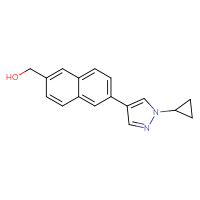 Chemical structure of [6-(1-cyclopropyl-1H-pyrazol-4-yl)naphthalen-2-yl]methanol - CSSB06594807847