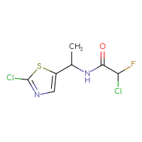 Chemical structure of 2-chloro-N-[1-(2-chloro-1,3-thiazol-5-yl)ethyl]-2-fluoroacetamide - CSSB09890564051