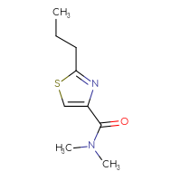 Chemical structure of N,N-dimethyl-2-propyl-1,3-thiazole-4-carboxamide - CSSB00872893801