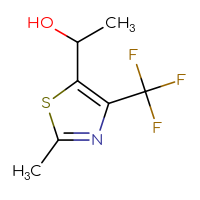 Chemical structure of 1-[2-methyl-4-(trifluoromethyl)-1,3-thiazol-5-yl]ethan-1-ol - CSSB00010827141