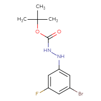 Chemical structure of N'-(3-bromo-5-fluorophenyl)(tert-butoxy)carbohydrazide - CSSB21331682155