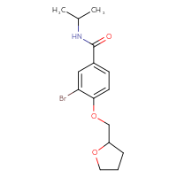 Chemical structure of 3-bromo-4-[(oxolan-2-yl)methoxy]-N-(propan-2-yl)benzamide - CSSB00020580087