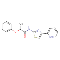 Chemical structure of 2-phenoxy-N-[4-(pyridin-2-yl)-1,3-thiazol-2-yl]propanamide - CSSB00027966076