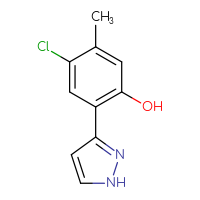 Chemical structure of 4-chloro-5-methyl-2-(1H-pyrazol-3-yl)phenol - CSSB00009994798