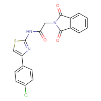 Chemical structure of N-[4-(4-chlorophenyl)-1,3-thiazol-2-yl]-2-(1,3-dioxo-2,3-dihydro-1H-isoindol-2-yl)acetamide - CSSB00106810697