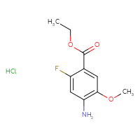 Chemical structure of ethyl 4-amino-2-fluoro-5-methoxybenzoate hydrochloride - CSSB20963519186