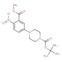 Chemical structure of tert-butyl 4-[3-(methoxycarbonyl)-4-nitrophenyl]piperazine-1-carboxylate - CSSB00025732007