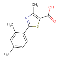 Chemical structure of 2-(2,4-dimethylphenyl)-4-methyl-1,3-thiazole-5-carboxylic acid - CSSB00000285464