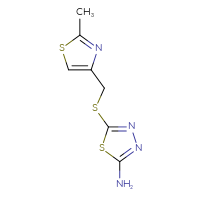 Chemical structure of 5-{[(2-methyl-1,3-thiazol-4-yl)methyl]sulfanyl}-1,3,4-thiadiazol-2-amine - CSSB00000149030