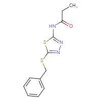 Chemical structure of N-[5-(benzylsulfanyl)-1,3,4-thiadiazol-2-yl]propanamide - CSSB00046091511
