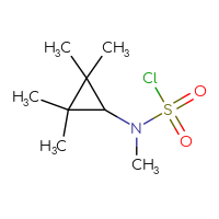 Chemical structure of N-methyl-N-(2,2,3,3-tetramethylcyclopropyl)sulfamoyl chloride - CSSB09890184555