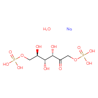 Chemical structure of {[(3S,4R,5R)-3,4,5-trihydroxy-2-oxo-6-(phosphonooxy)hexyl]oxy}phosphonic acid hydrate sodium - CSSB20621212847