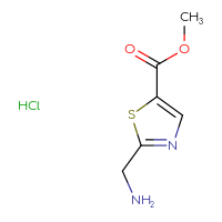 Chemical structure of methyl 2-(aminomethyl)-1,3-thiazole-5-carboxylate hydrochloride - CSSB00025774009