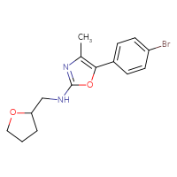 Chemical structure of 5-(4-bromophenyl)-4-methyl-N-[(oxolan-2-yl)methyl]-1,3-oxazol-2-amine - CSSB21495867017